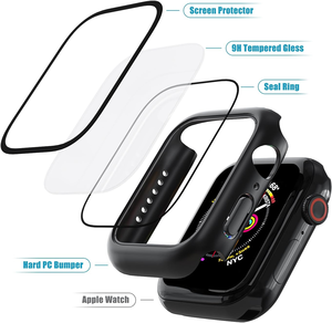 2 in 1 360 Degree Full Watch Tempered Glass Cover Watch Screen Protector Case for <strong>Apple</strong> Iwatch Series <strong>7</strong> 6 SE - Product Image 4