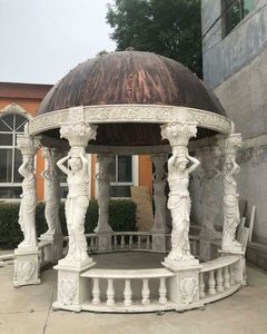 <strong>Royal</strong> Design Outdoor Garden Decor Handcrafted Pure White Marble Statues for Pergola <strong>Gazebo</strong> Pavilion Resorts Country Houses - Product Image 1