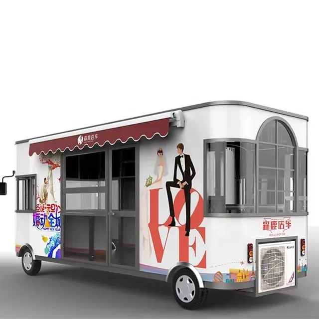 Camion Mobile dell'alimento del ristorante dei carrelli del caffè del camion dei Tacos del rimorchio degli alimenti a rapida preparazione del furgone della cucina Mobile di dimensione su ordinazione