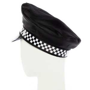 万圣节黑色和蓝色cosplay警察平顶礼帽化装搞笑派对帽 - Product Image 3