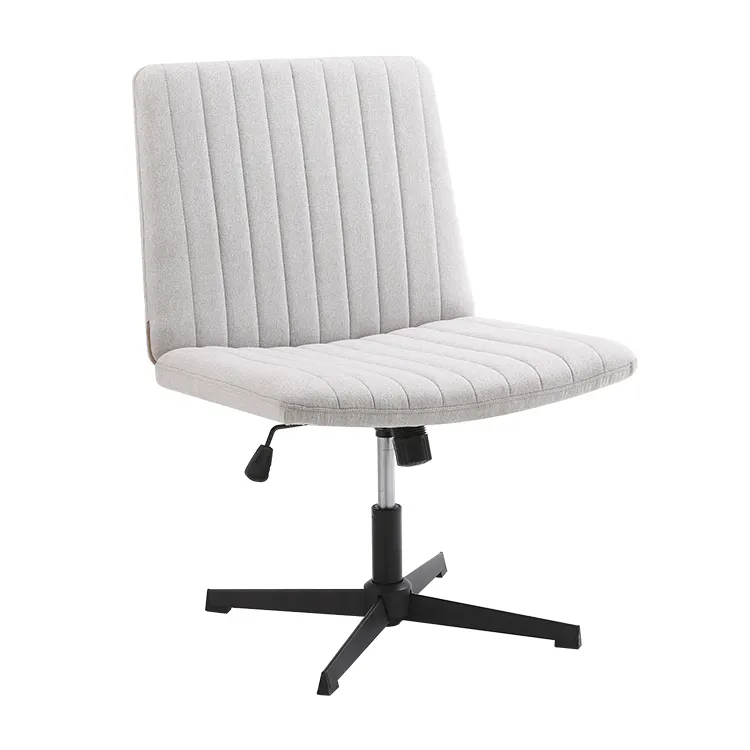 Elegante sedia da Computer operativa senza braccioli bianca regolabile senza ruote con gambe incrociate