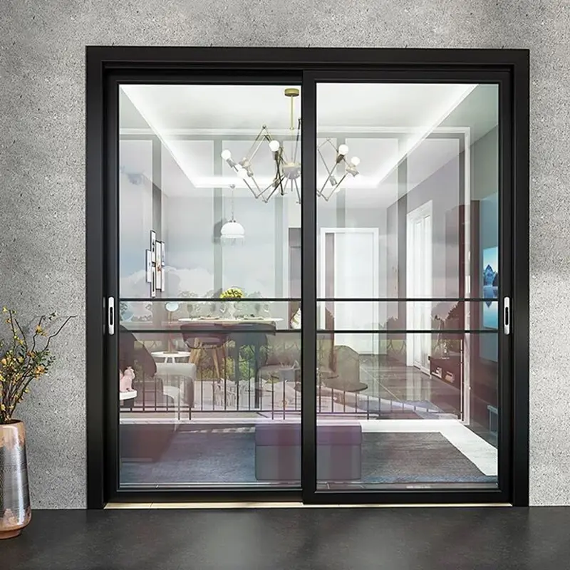 Poignée de porte en Aluminium, porte coulissante à Double vitrage, porte coulissante en Aluminium