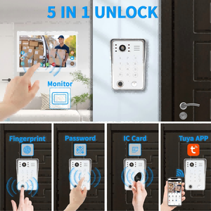 Sistema de intercomunicación de seguridad inteligente Pantalla HD de 10 pulgadas Monitoreo remoto a través de la aplicación Le proporciona múltiples métodos de desbloqueo - Product Image 3