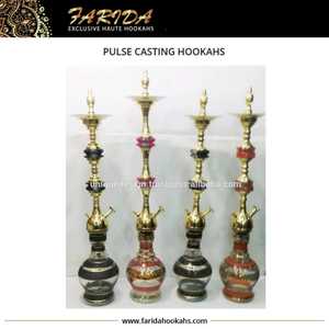 Farida Pulse豪华水烟筒独特的圆形丙烯酸中心件，采用黄铜和玻璃铸造的新设计镜面技术