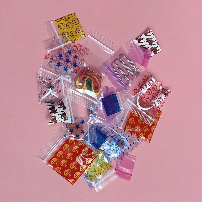 ZOOOM Usine en gros en plastique collation alimentaire ornement bijoux personnalisation couleurs mini sacs ziplock sacs mignons