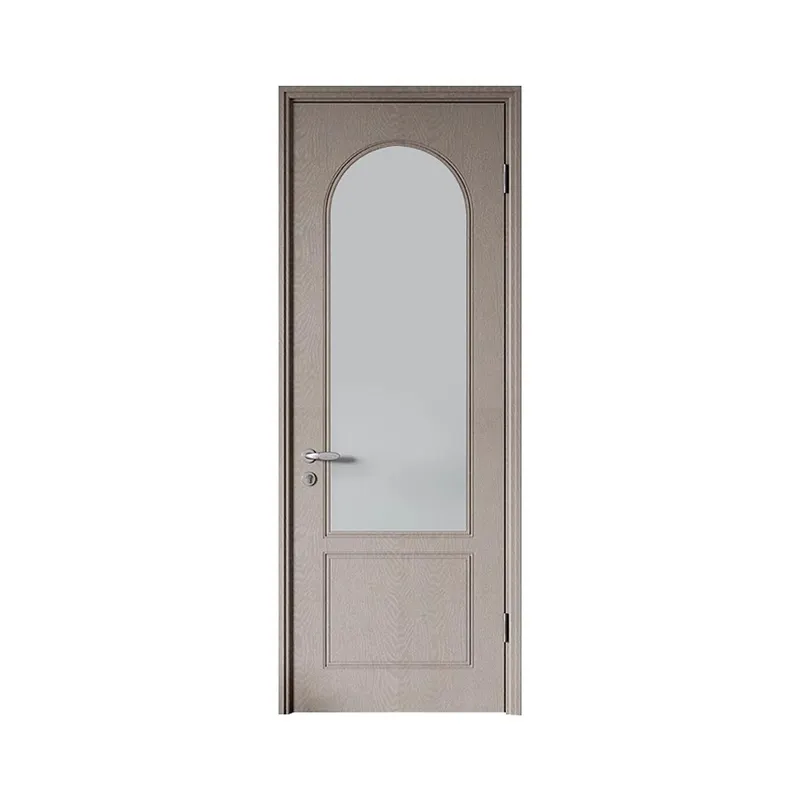 Межкомнатная дверь из МДФ со стеклянной деревянной дверью, без краски, ПВХ пленочный материал