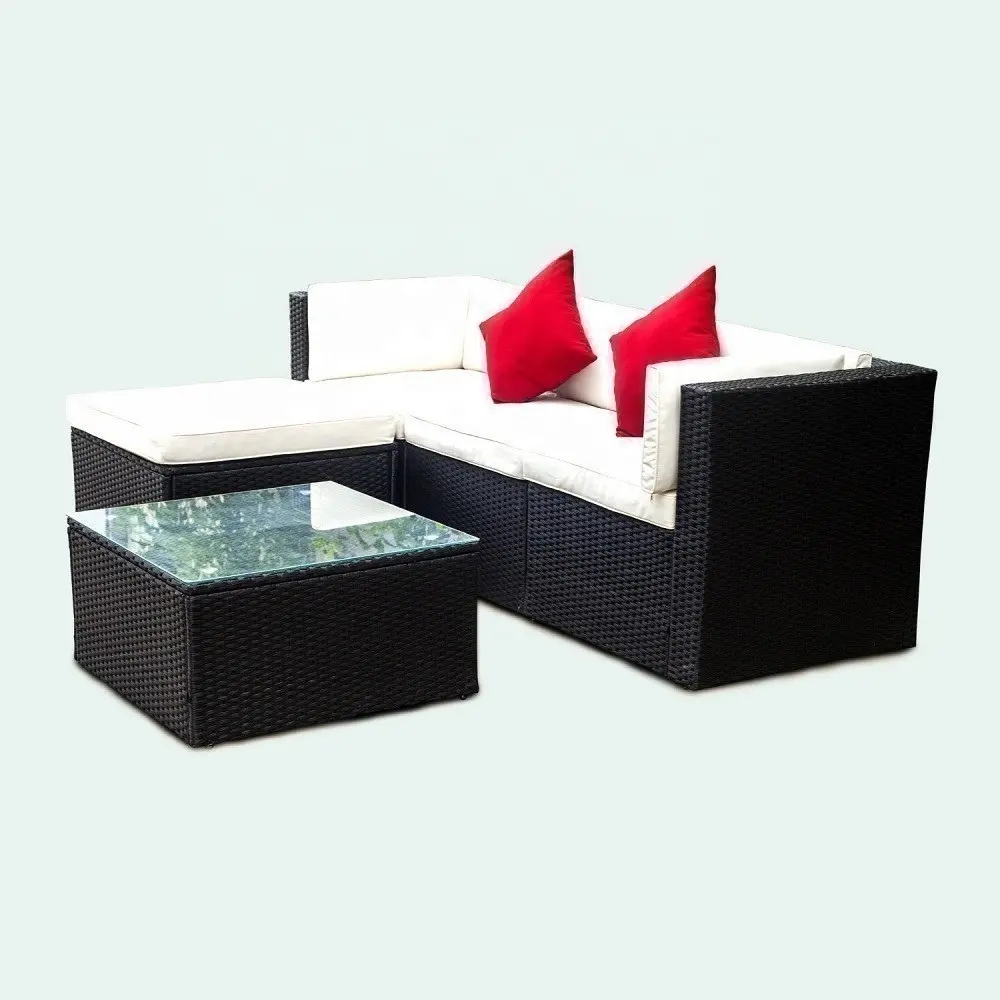 KD SUNSHINE 66A set 5pcs Garden Furniture Patio Sets PE Rattan Wicker sofa with Table PE Wicker Outdoor Sectional Sofa