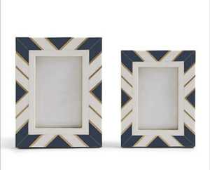 Modern , Photo <strong>Frame</strong> Resin Inlay Photo <strong>Frame</strong> in Geometric Pattern Wooden &amp; MDF Photo <strong>Frame</strong> - Product Image 2