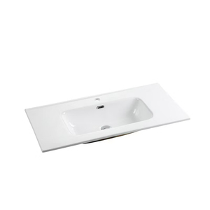 Factory Table Counter Top Rectangular Inset Vessel Large <strong>Overflow</strong> White Ceramic Bathroom Cabinet <strong>Sink</strong> - Product Image 5