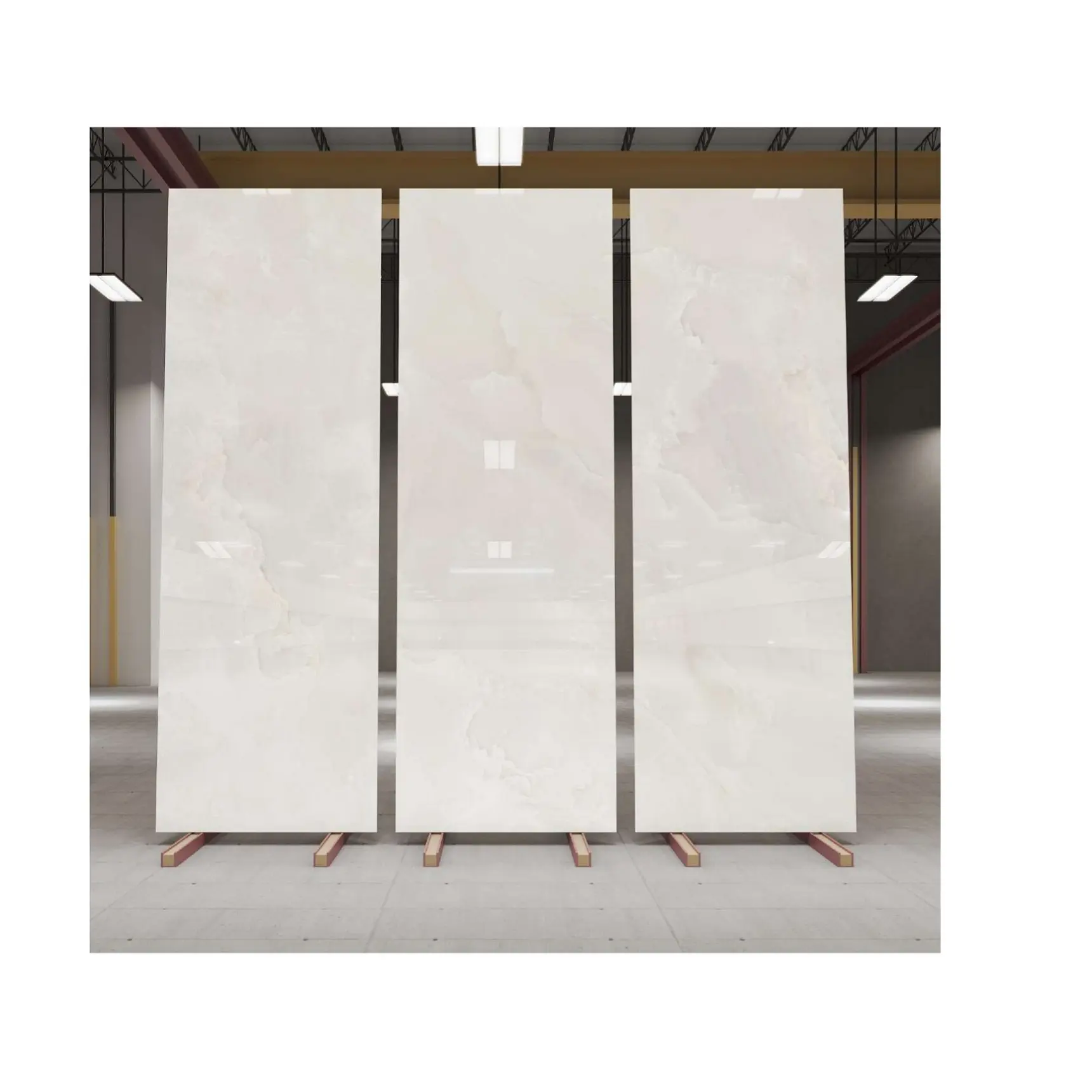 Direktverkauf ab Werk Anti-Rutsch 800 × 2400-15 MM Onyx-Weißfliesen für Büros und Schulen