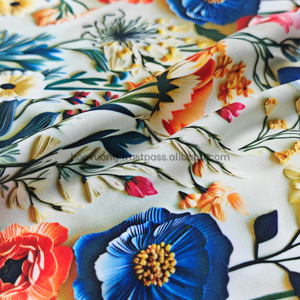 In kỹ thuật số 100D vải lụa 3D Hoa Mẫu mềm mại thoáng khí vật liệu mịn OEM & ODM - Product Image 2