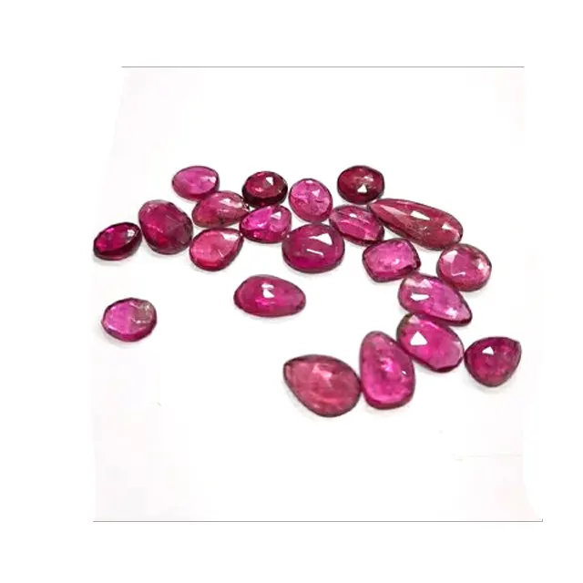 Doublet rubelite kuvars şekli 8x16mm brilyon kesim gevşek rubellit taş hint tarafından çok satan