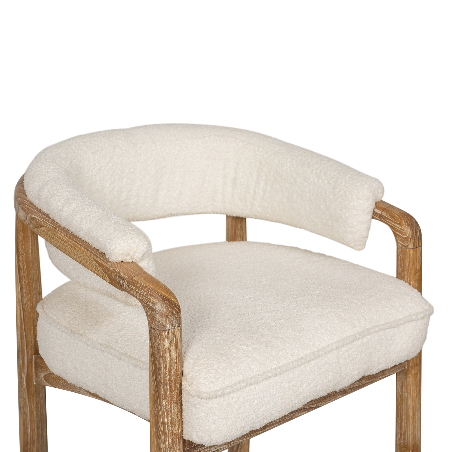 Bois + coussin blanc