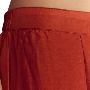 भारतीय पारंपरिक उत्सव पार्टी के लिए कढ़ाई ज़ारी कैप के साथ नारंगी रेशम शर्मा सूट - Product Image 6