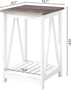 THCT-0031农家茶几和茶几设置在橡木灰色木制客厅家具，带板条底座 - Product Image 4