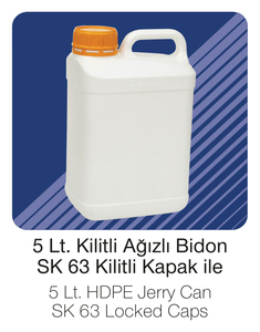High Quality UN Certified Plastic <strong>HDPE</strong> 5 Liter Jerry Can Container /Tamper Evident SK 63 5 Liter- 1 Gallon for Chemicals - Product Image 6