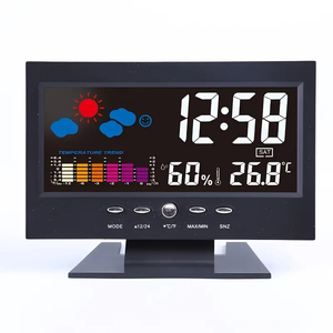 Weather Sound Control Clock With Time Date Week Temperature Humidity Display Weather <strong>Forecast</strong> Function - Product Image 1
