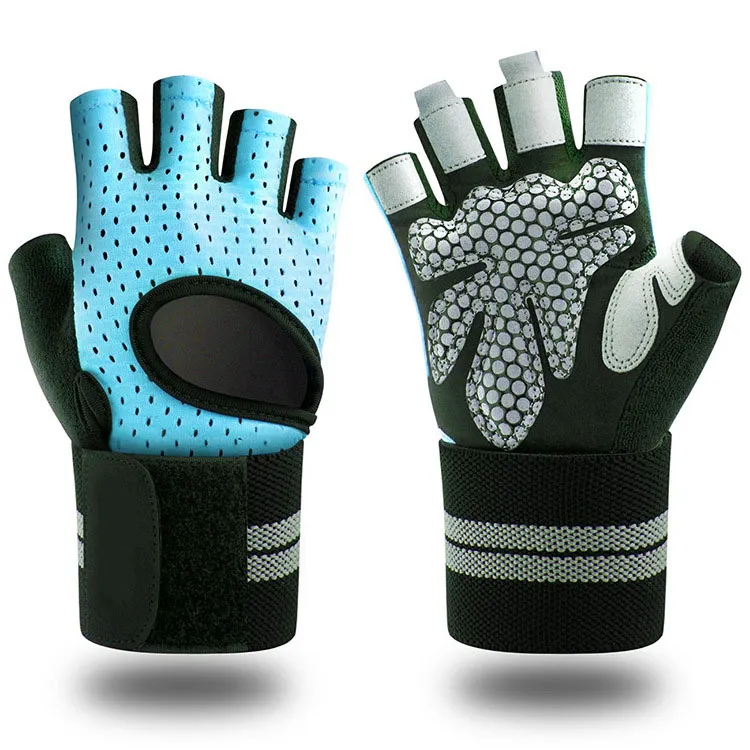 Guantes de levantamiento de pesas para hombre y mujer con logotipo personalizado, guantes de gimnasio unisex para entrenamiento manual