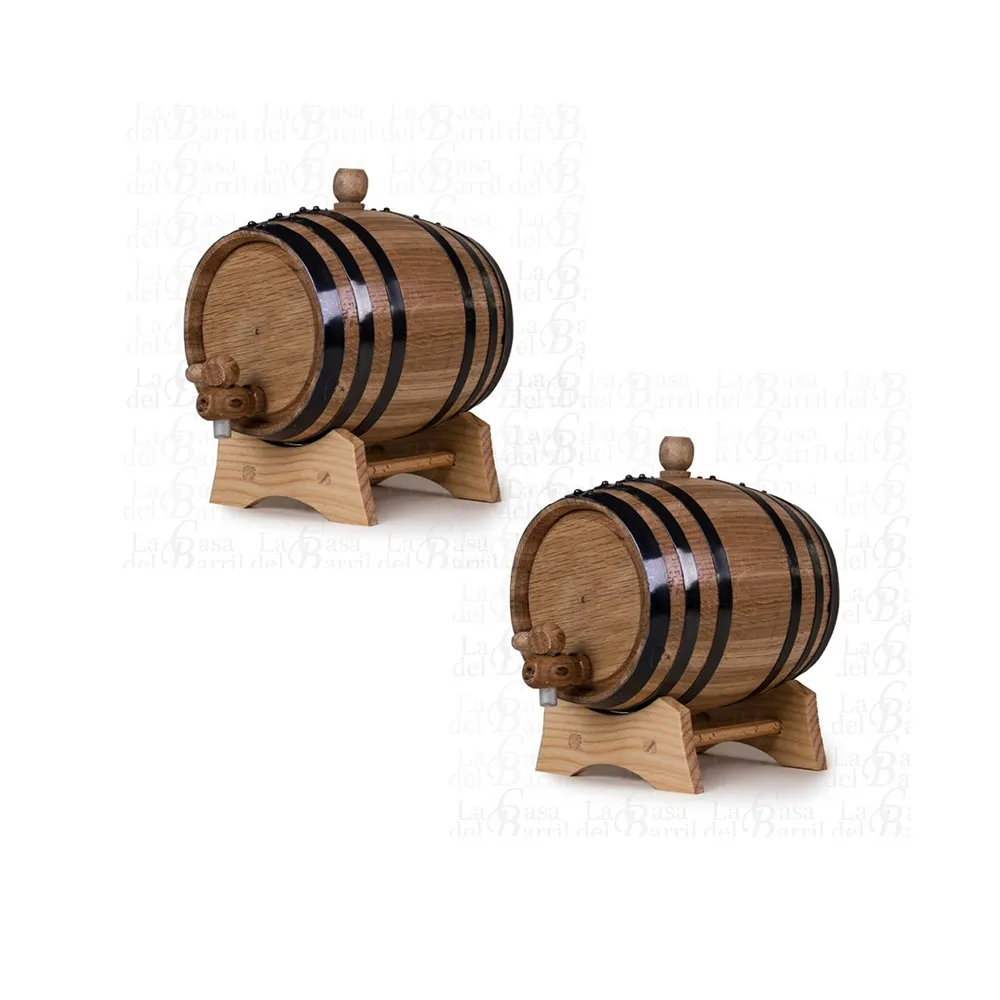 Barril de madera con borde negro lacado, barril de Tequila de 1 litro, venta al por mayor, disponible al precio más barato