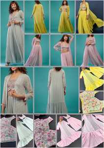 New Arrival Festival Collection Koti <strong>Style</strong> Crop Tops Sharara Suit for Women Available at Wholesale Price