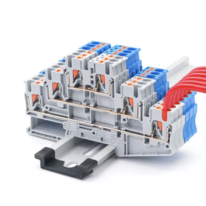 Bloque de terminales Push-in de triple capa de 20A y 500V, aplicación de resorte automotriz de riel DIN, hecho de PC duradero y nailon - Product Image 5