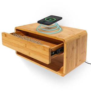होटल के बेडरूम के लिए दराज के साथ आधुनिक बांस फ्लोटिंग नाइट स्टैंड - Product Image 1