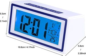 Voice <strong>Control</strong> Backlight Portable <strong>Digital</strong> Alarm Clock for Travel With Snooze, Calendar, <strong>Timer</strong> and <strong>Temperature</strong> - Product Image 4