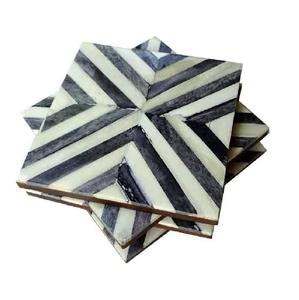Custom Design Tea Coaster Set of <strong>4</strong> for Kitchen Catering Item Tea Cup Coaster Set Bone <strong>Inlay</strong> Design - Product Image 2