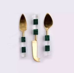 天然新鲜木制家用餐具餐具勺子叉餐具套装，带玛瑙手柄 - Product Image 2