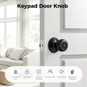 Serratura porta senza chiave con tastiera-100 codici personalizzati, serratura automatica, sicurezza Anti-sbirciamento, a batteria, facile installazione