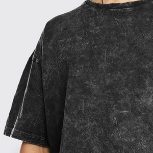 奢华超大号300Gsm 100% 棉方形合身t恤定制印花街头服装图案作物男童男式重型t恤