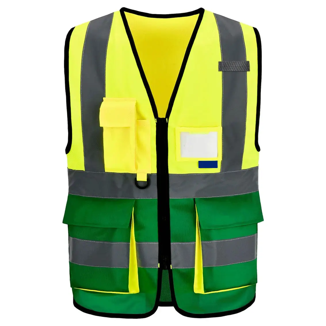 Homens Alta Visibilidade Personalizado Logo Fabricação Oi Vis Workwear Multi Pocket Construction Worker Vest