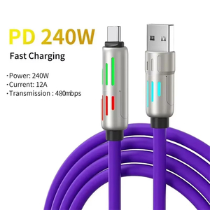 240W süper hızlı şarj kablosu 4 1 çoklu konektörler şarj dönen dirsek USB tip-c cep telefonu şarj tipi C kablo - Product Image 1