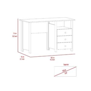 Компьютерный стол Antara с открытой полкой для хранения и тремя ящиками - Product Image 3