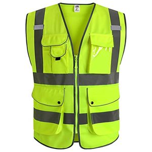 Vêtements de travail confortables de gilet de <span class=keywords><strong>s</strong></span>écurité de visibilité élevée avec des caractéristiques de protection réfléchissantes de fermeture à glissière - Product Image 5