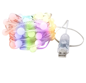Festival de vacaciones Decoración Cambio de color Aplicación Control remoto Rgb String Light Smart Led Ball String Fairy Lights - Product Image 1