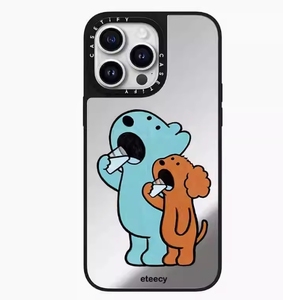 Apple 16 için CASETiF co-markalı ProMax sevimli köpek ve karikatür çift ayna sanatçı Niche 12 iPhone 15 için ProMax 13Pro cep telefonu Ca