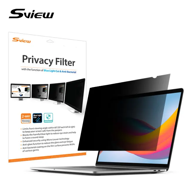 Sview filtro de privacidade anti-espionagem, proteção contra luz azul para os olhos 7 "-16" de largura 9 polegadas computador portátil pc/notebook