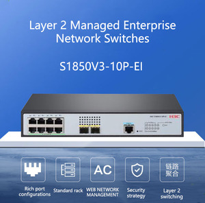 H3C S1850V3-10P-HPWR-EI 8-port Gigabit <strong>Ethernet</strong> + 2-port Gigabit Optical Layer 2 Web-based POE Enterprise-class Network Switch - Product Image 2