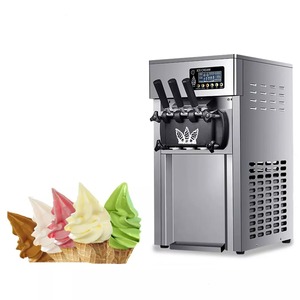Yumuşak dondurma yapma makinesi makine ticari sayaç üst 2 + <span class=keywords><strong>1</strong></span> tatlar tatlı koniler donma