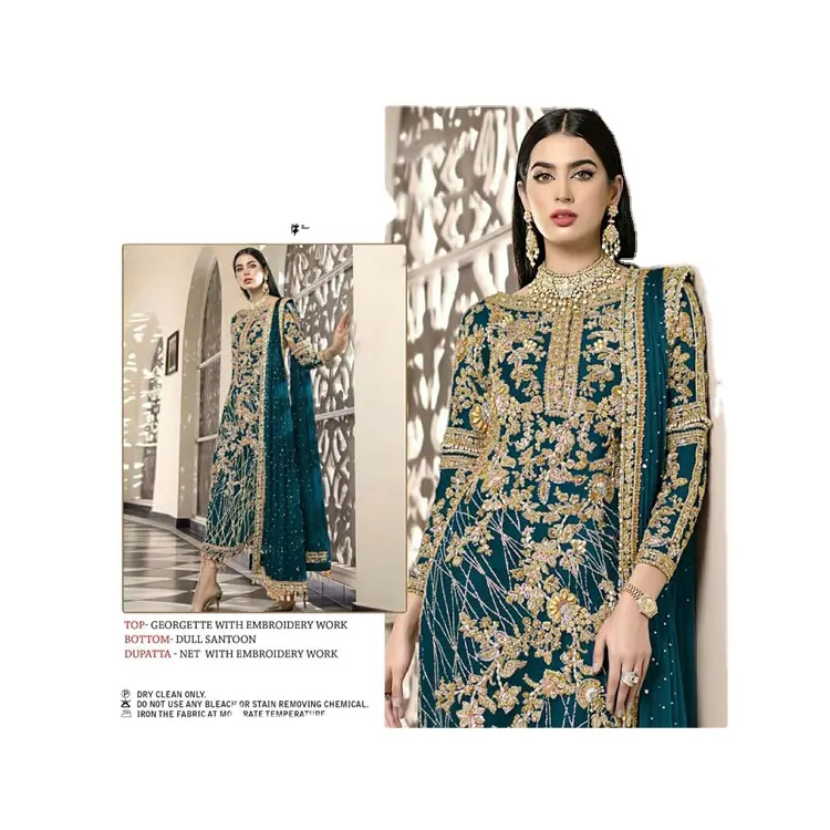 Vestido de lujo estilo indio paquistaní para mujer, traje pesado de Georgette, salwar, Kameez, último diseño