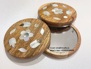 豪华化妆镜迷你镜子，镶嵌珍珠母，适用于家庭或酒店，用于装饰用途