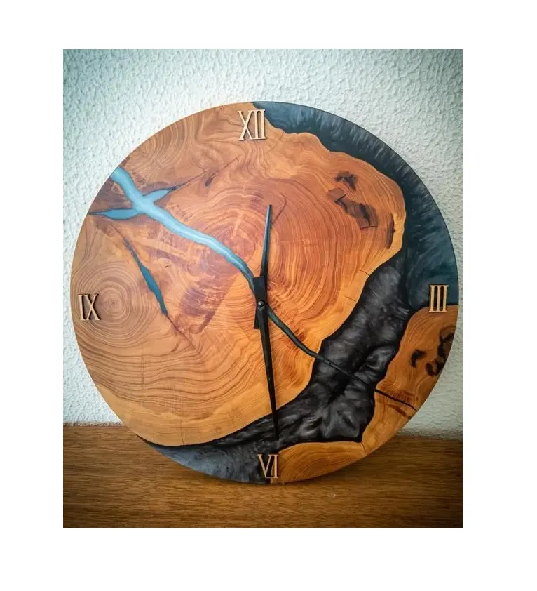 Premium Quality Wood And Resin Wall Hanging Office Bedroom Decorative Wall Clock Unique Piece At Competitive Price