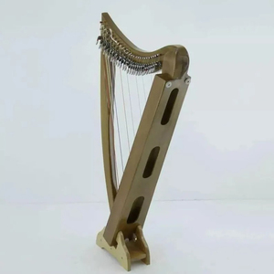 Doğal renkte Harpist enstrüman aksesuar için ücretsiz dize seti ile doğal ahşap yeni 34-String kolu arp - Product Image 6
