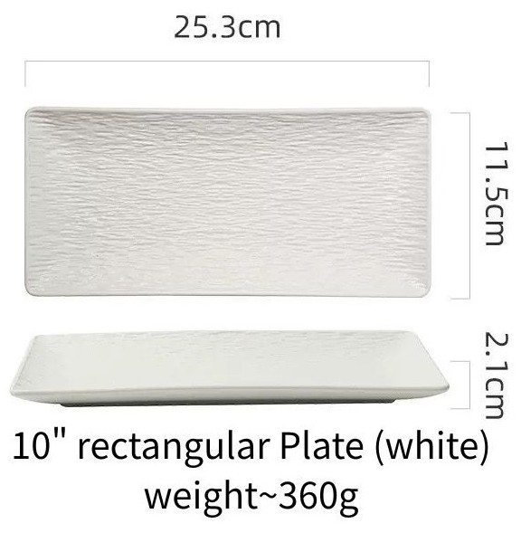 10" rectangular Plate (White)