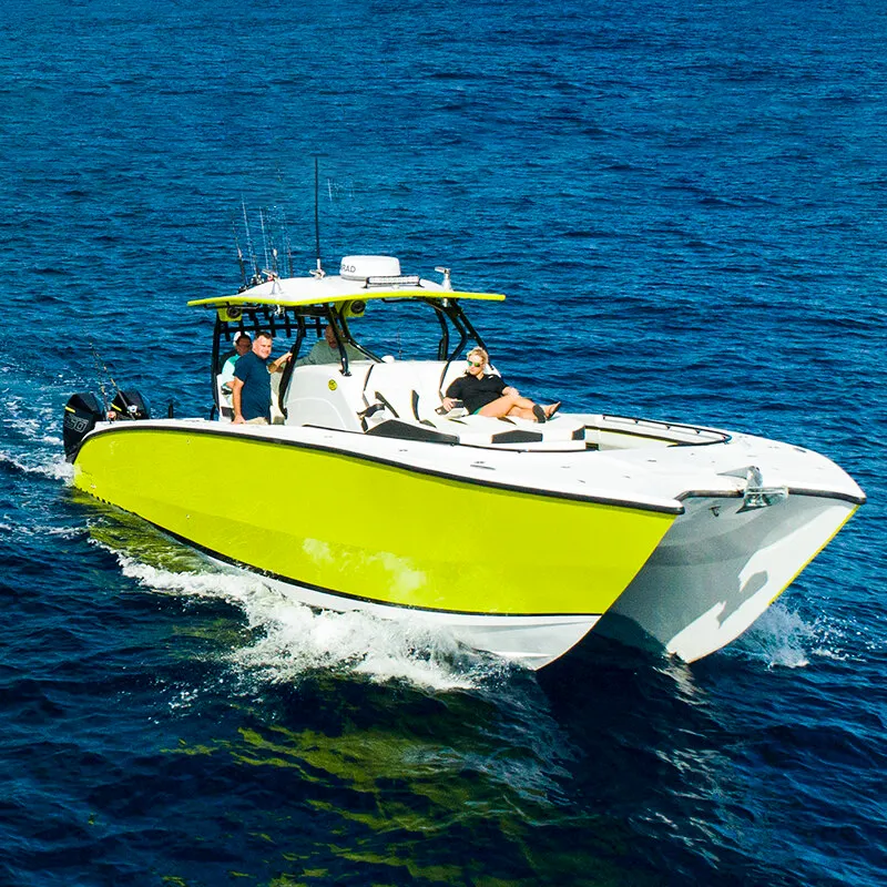 Barco de pesca catamaran de alumínio cinoceano com motor