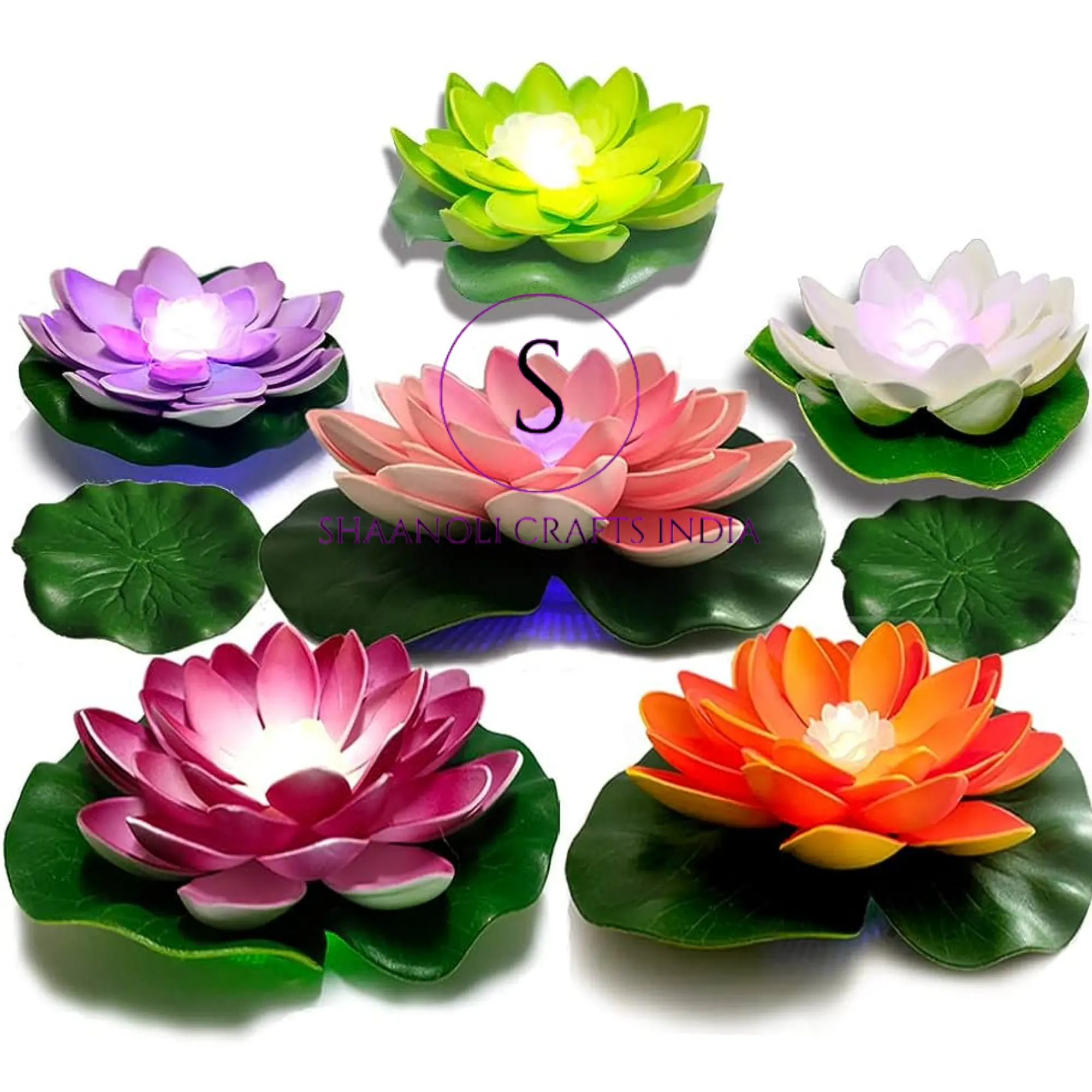 Led impermeable con pilas Artificial flotante flor de loto Led velas para Diwali, decoración del hogar de la boda