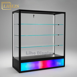 78-inch cao có thể khóa kính hiển thị tủ với tầm nhìn đầy đủ khung nhôm và RGB LED chiếu sáng khói cửa hàng hiển thị trường hợp - Product Image 2