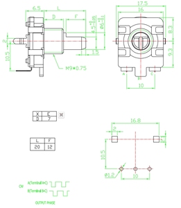 16mm EC16 Drehgeber mit isolierter Welle Metall welle Drehgeber mit Drucksc halter erhältlich - Product Image 6