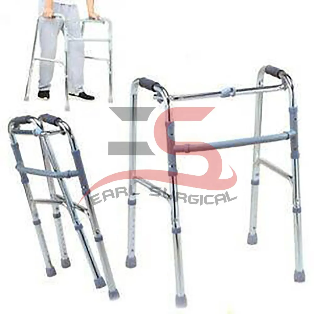Walker caminhador dobrável ajustável, andador dobrável para pacientes e pessoas velhas